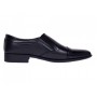 Pantofi barbati negri din piele naturala fara siret cu varf lacuit 818MODN